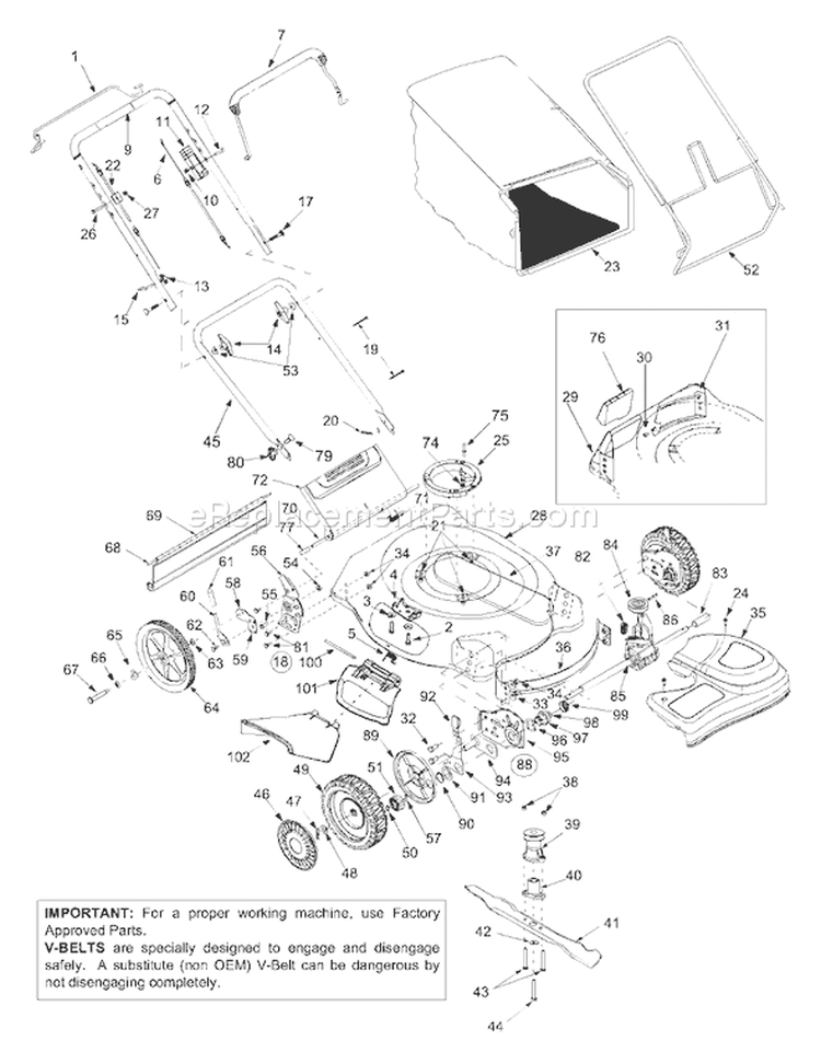 Page B Diagram and Parts List for 12A-568Q401 2003 Yard Man Lawn Mower